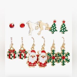 6 Pair Christmas Fashion Earrings NWOT
